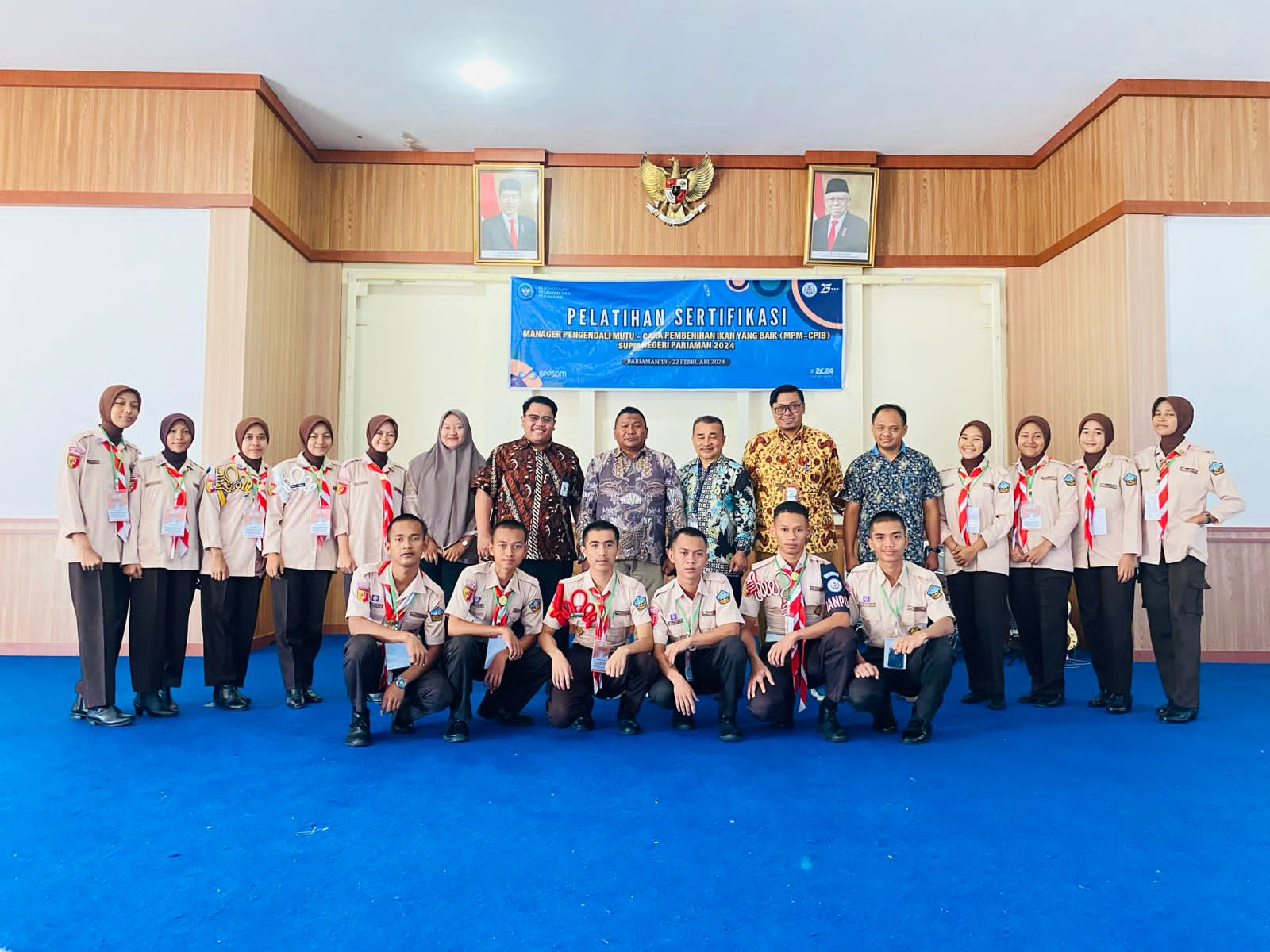 PELATIHAN MANAJER PENGENDALI MUTU (MPM) CARA PEMBENIHAN IKAN YANG BAIK (CPIB) SEKOLAH USAHA PERIKANAN MENENGAH NEGERI (SUPM N) PARIAMAN